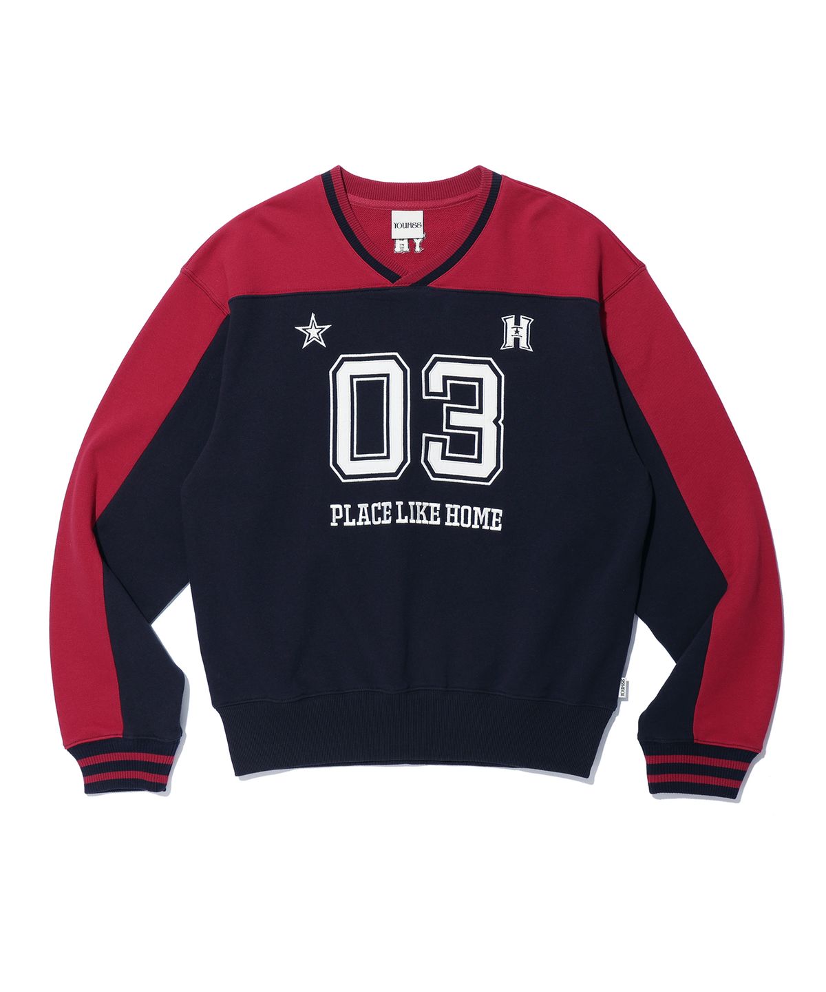 유희(YOUHEE) GRAPHIC TRACK JERSEY SWEAT SHIRTS NAVY