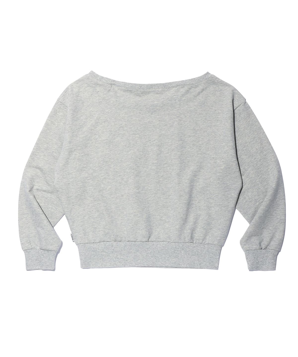 유희(YOUHEE) I LOVE OFF SHOULDER SWEATSHIRTS MELANGE GREY