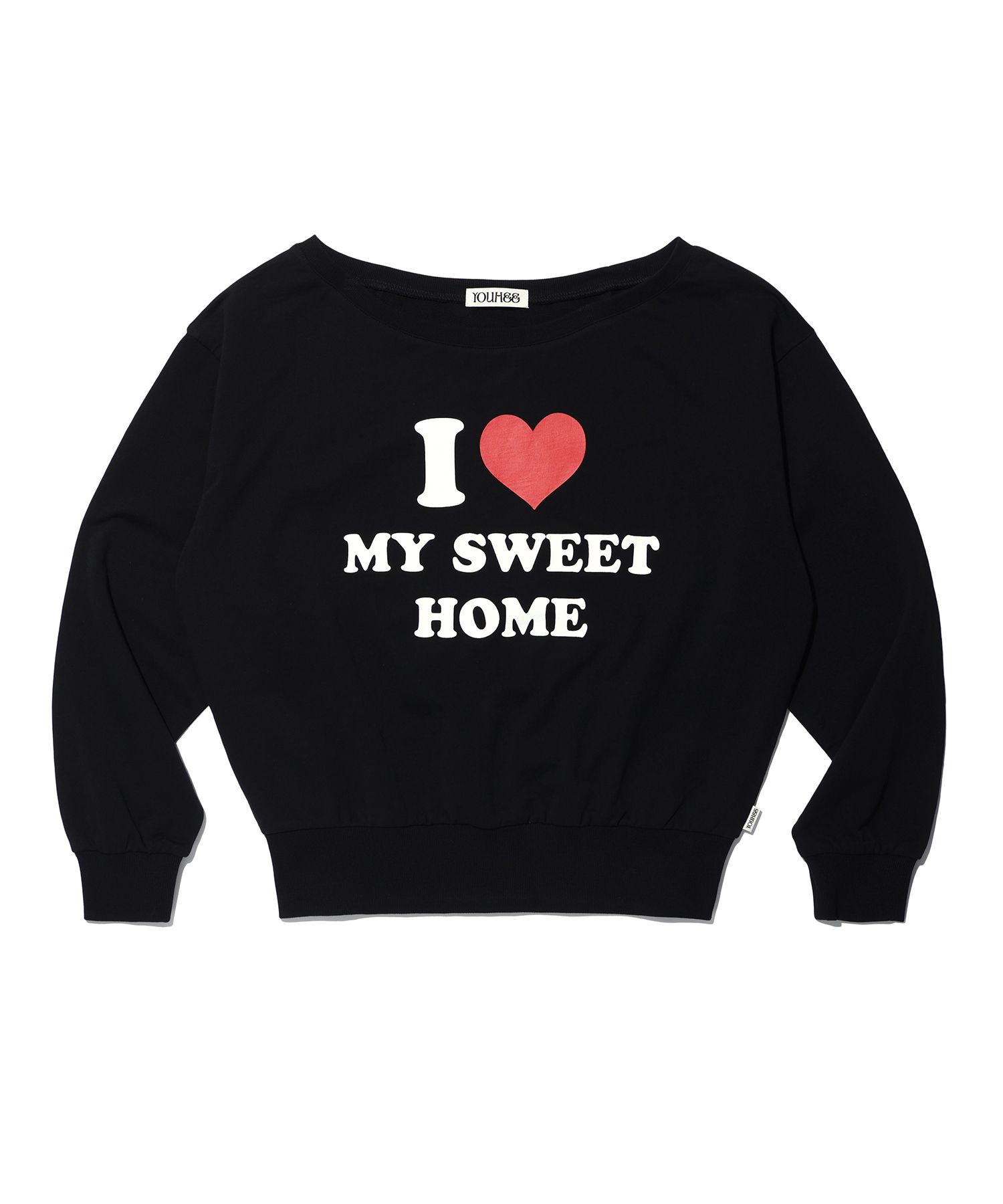 [YOUHEE] I LOVE OFF SHOULDER SWEATSHIRTS[2カラー]★新商品★ MUSINSA | YOUHEE I LOVE OFF SHOULDER SWEATSHIRTS BLACK