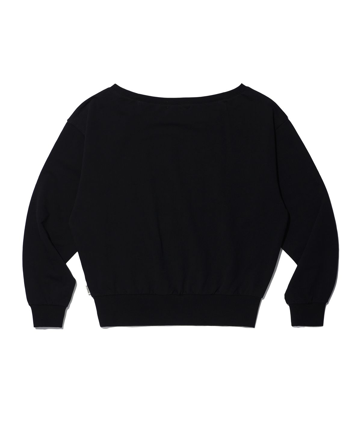 유희(YOUHEE) I LOVE OFF SHOULDER SWEATSHIRTS BLACK