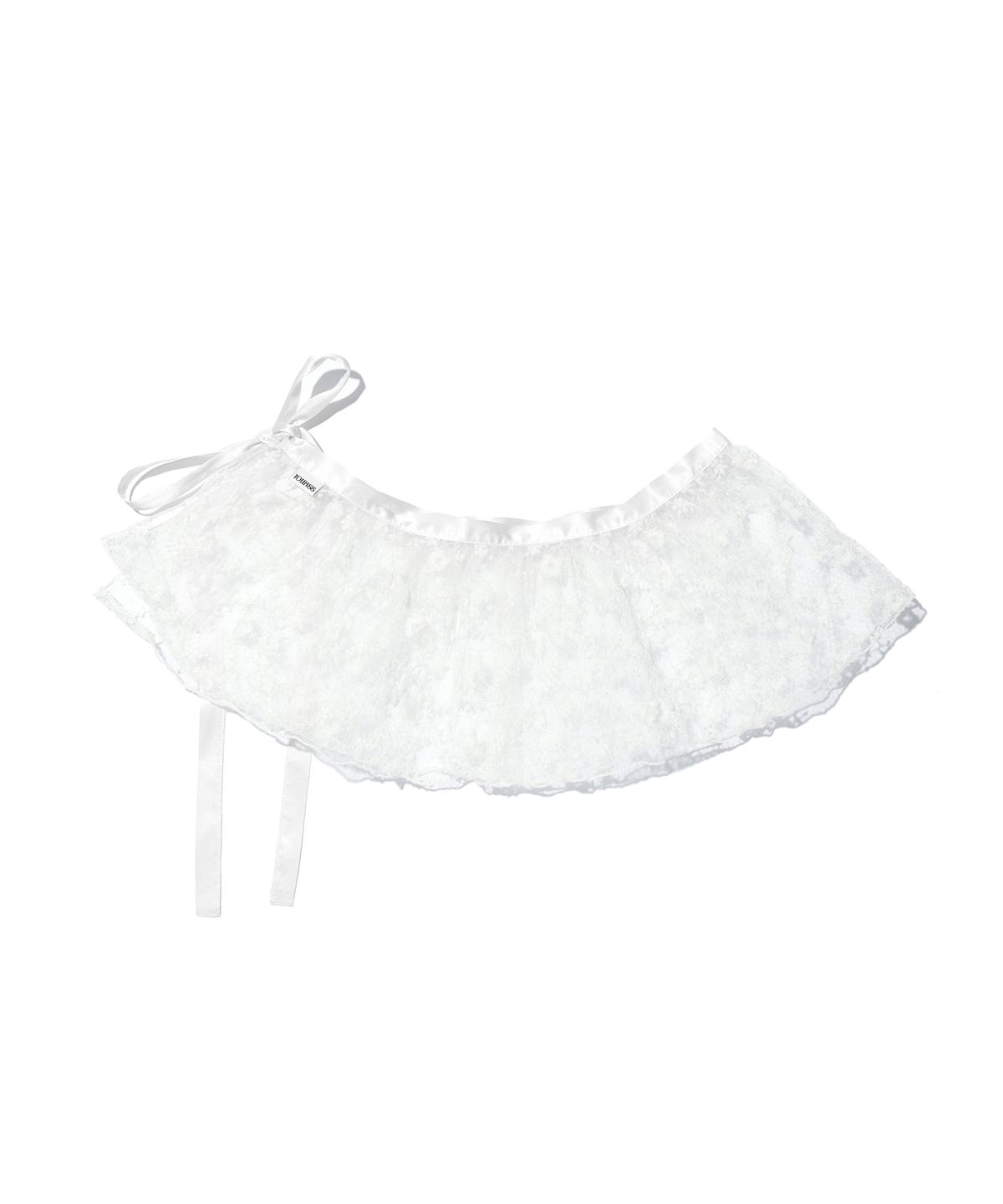 유희(YOUHEE) LACE FRILL LAP SKIRT WHITE