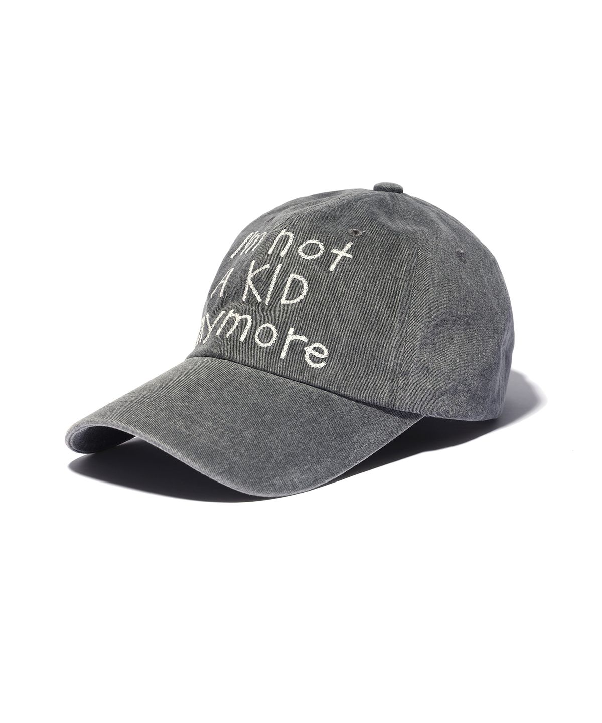유희(YOUHEE) LETTERING WASHING BALL CAP CHARCOAL