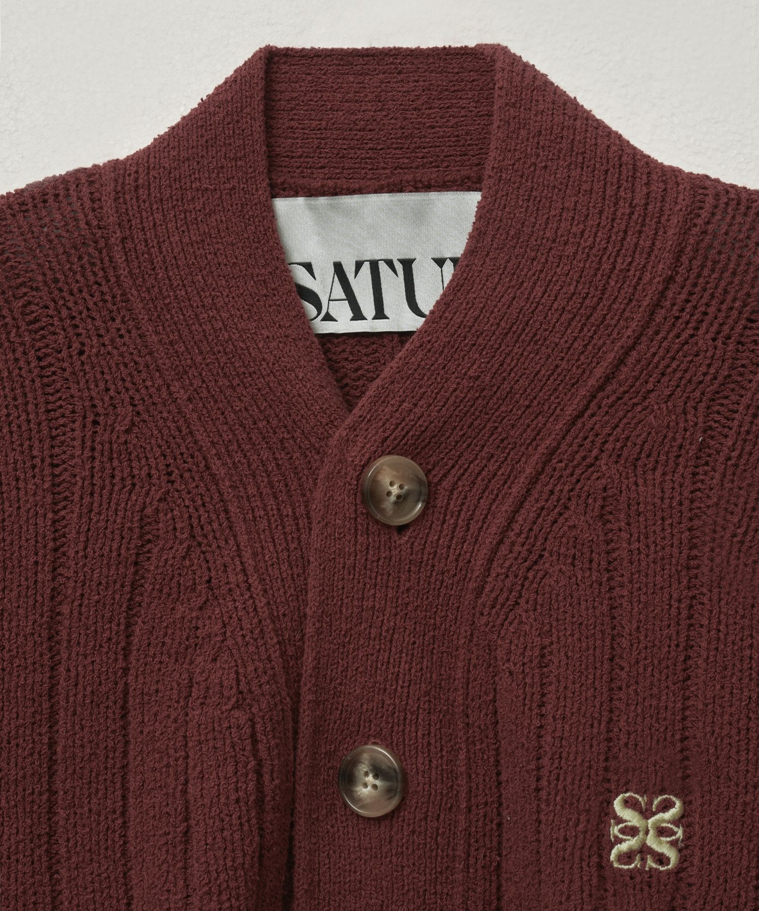 ニット・セーター SATUR Pharaoh Oversized Buckle Cardigan Burgundy SA251MKC05B MUSINSA | SATUR Pharaoh Oversized Buckle Cardigan Burgundy