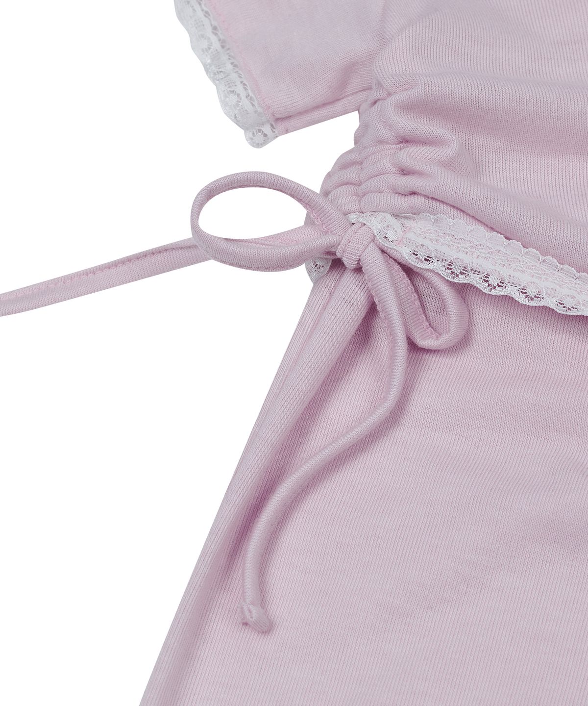 타입서비스(TYPESERVICE) Layered Lace Slit Top [Pink]