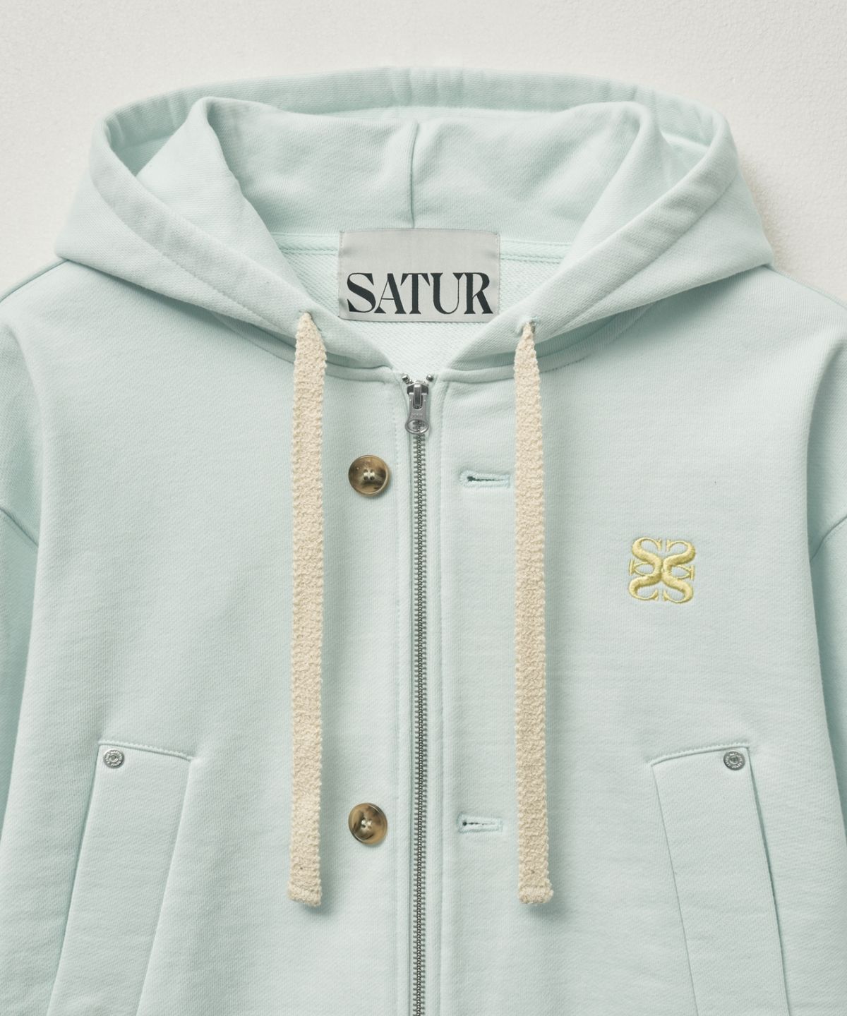 세터(SATUR) 테오 코튼 올 데이 후드 집업 아이스 블루
