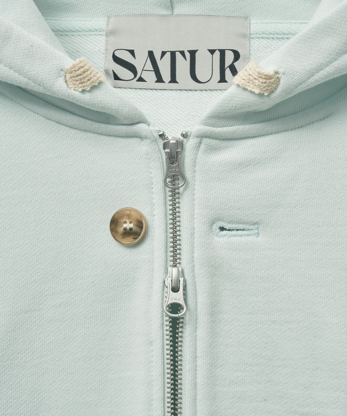 세터(SATUR) 테오 코튼 올 데이 후드 집업 아이스 블루