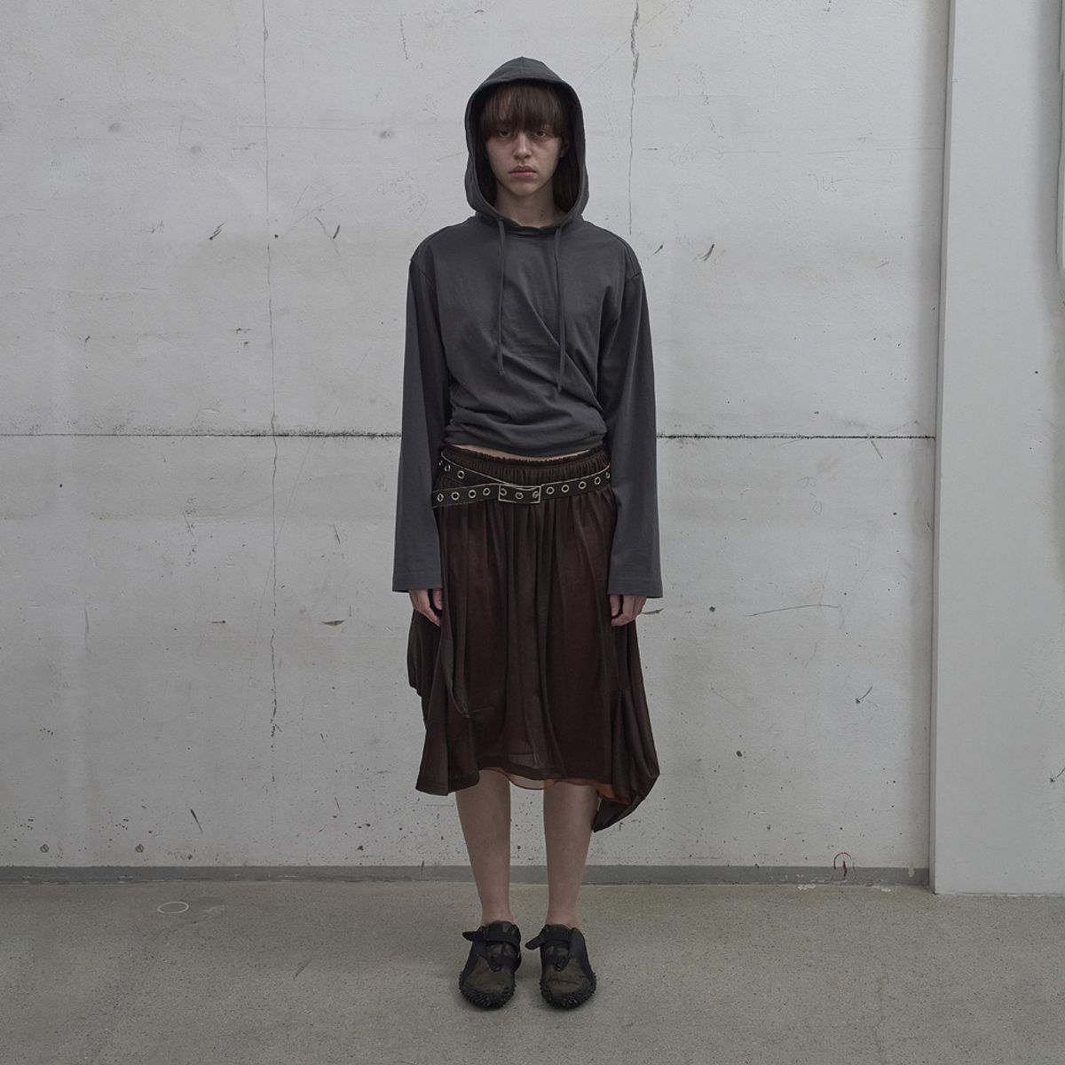엘씨디씨티엠(LCDC™) DOUBLE LAYERED VOLUME SKIRT (BROWN)