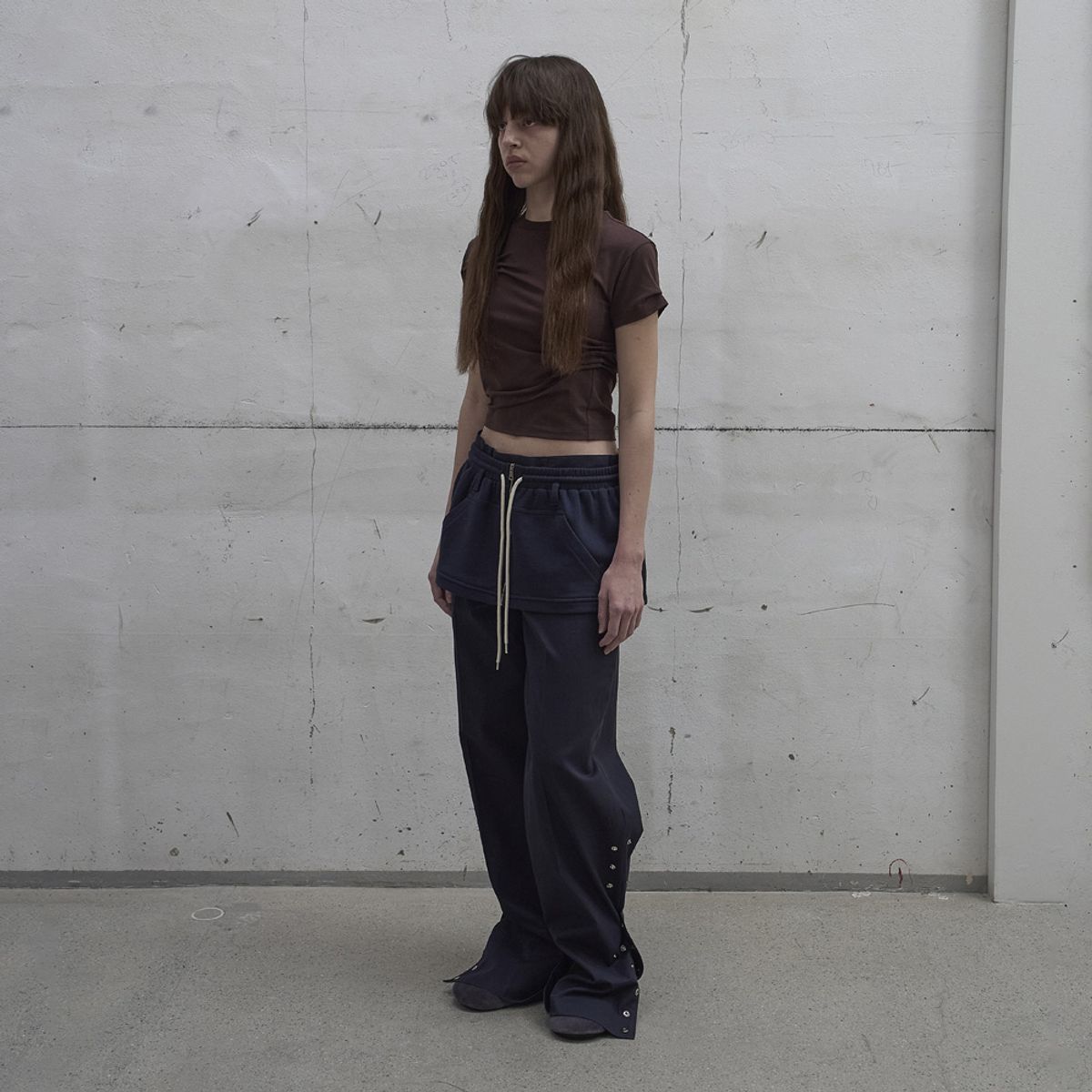 엘씨디씨티엠(LCDC™) LAYERED ZIP-UP SKIRT (NAVY)
