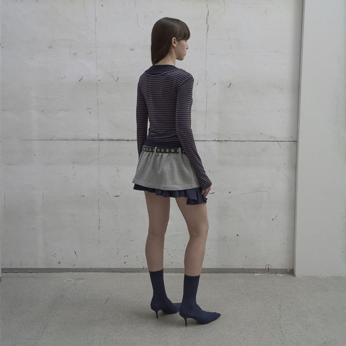 엘씨디씨티엠(LCDC™) LAYERED ZIP-UP SKIRT (MELANGE GREY)