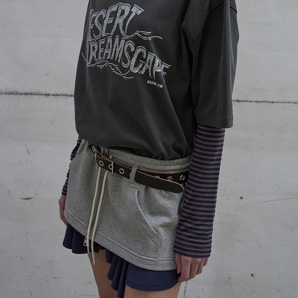 엘씨디씨티엠(LCDC™) LAYERED ZIP-UP SKIRT (MELANGE GREY)