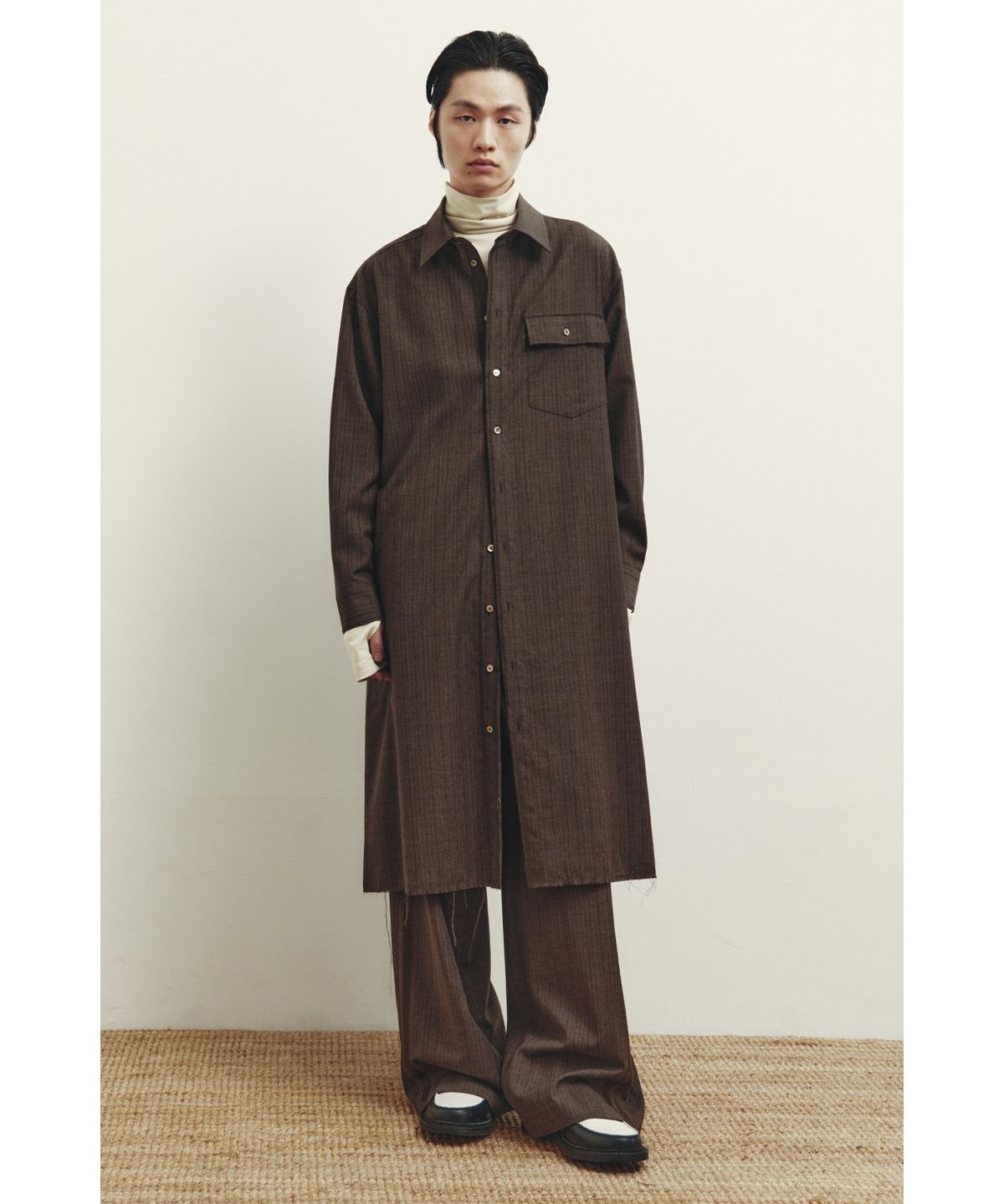 유스(YOUTH) Side Tape Trousers - Brown Stripe