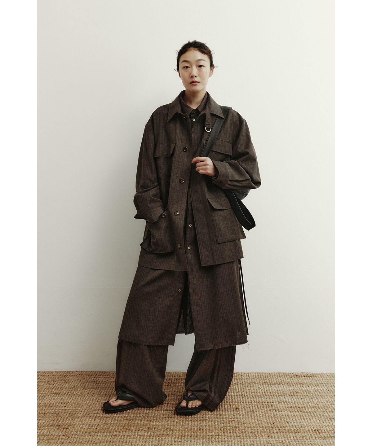 유스(YOUTH) Side Tape Trousers - Brown Stripe