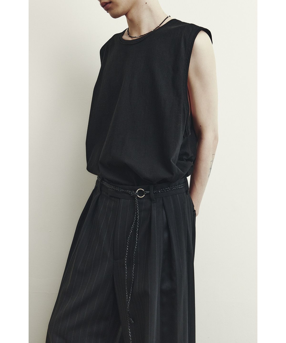 유스(YOUTH) Side Tape Trousers - Black Stripe