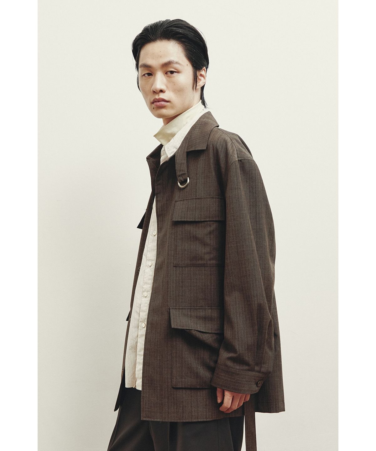 유스(YOUTH) Safari Jacket - Brown Stripe