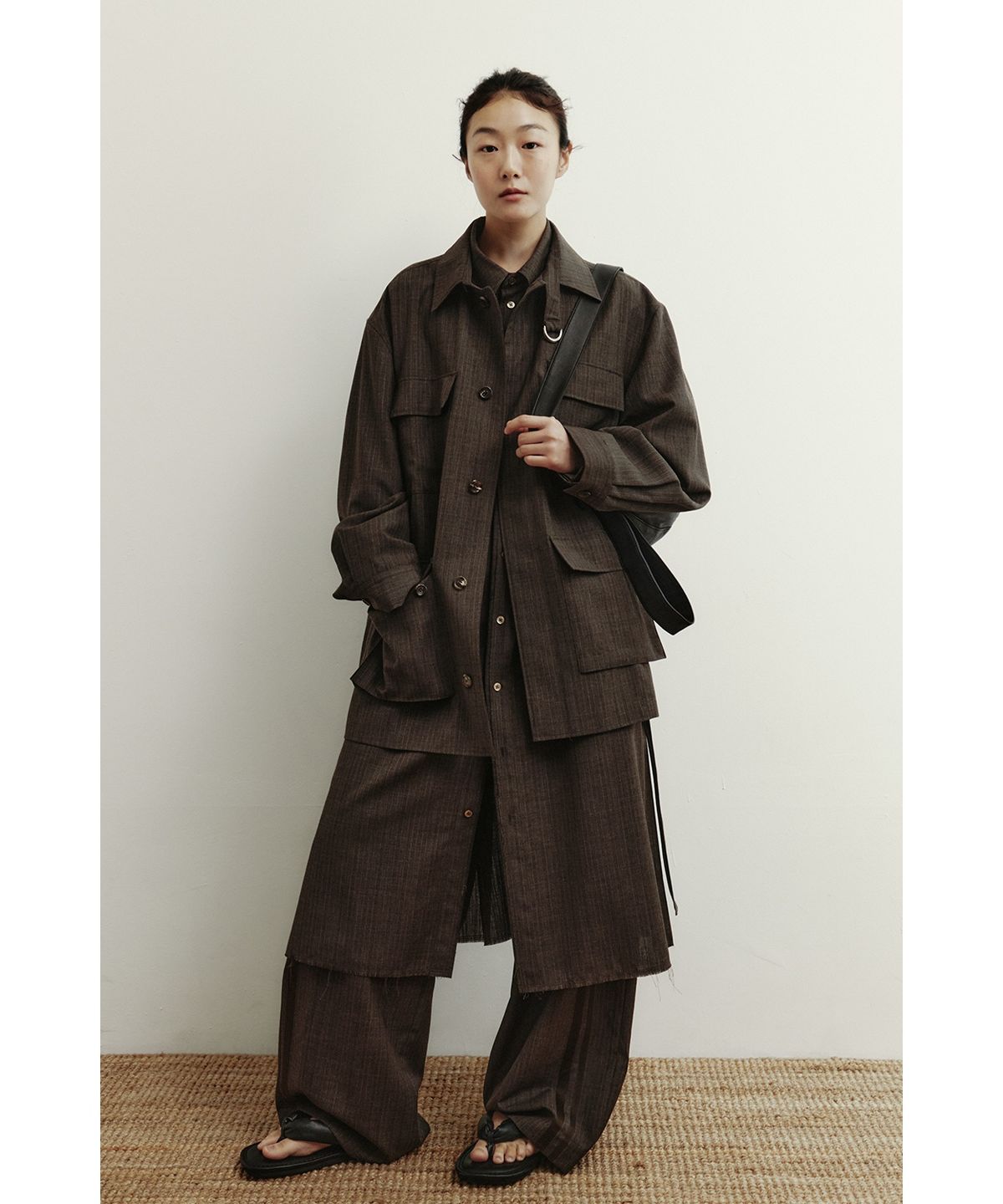 유스(YOUTH) Safari Jacket - Brown Stripe