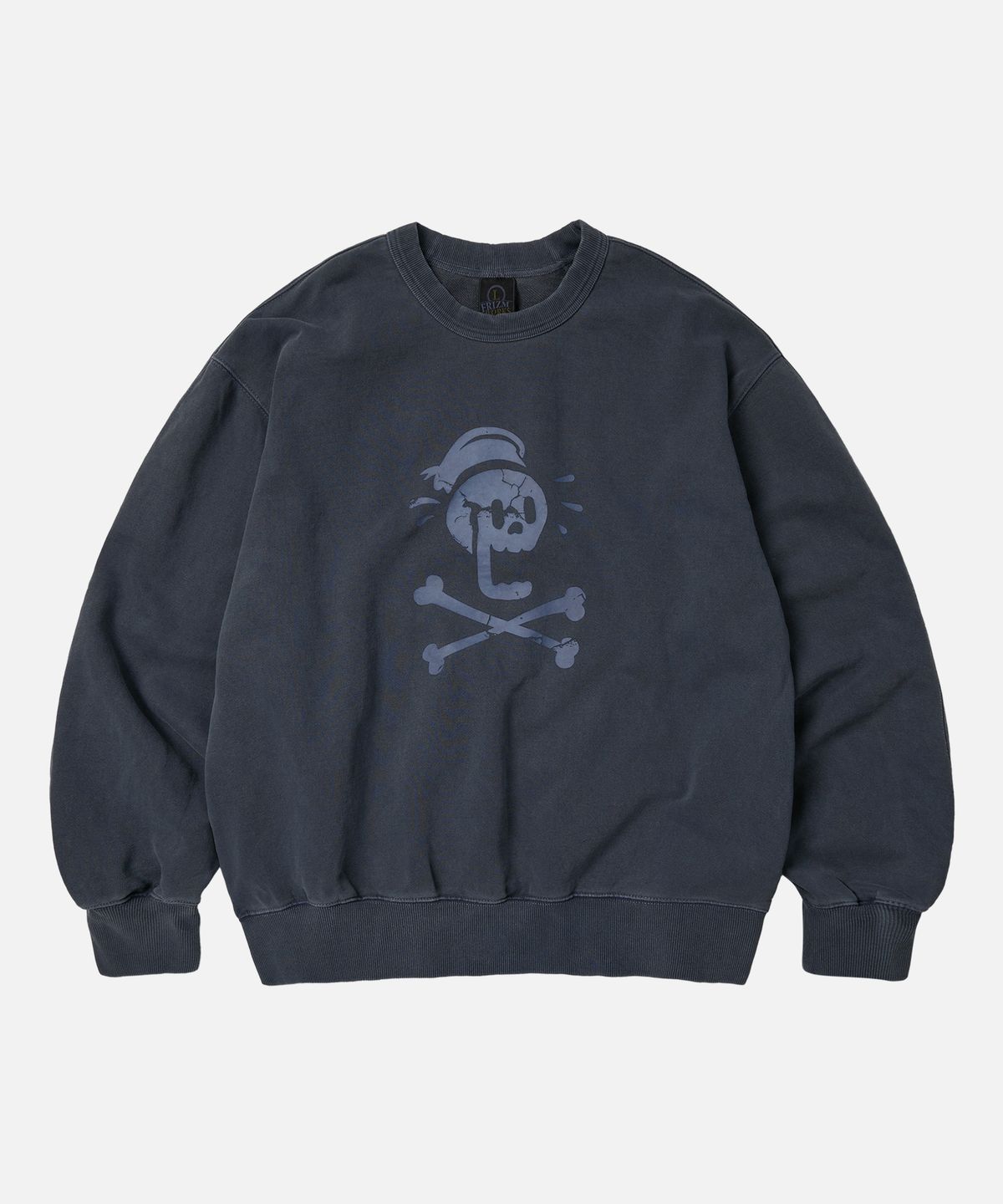 프리즘웍스(FRIZMWORKS) BLACK FLAG PIGMENT DYEING SWEATSHIRT _ NAVY