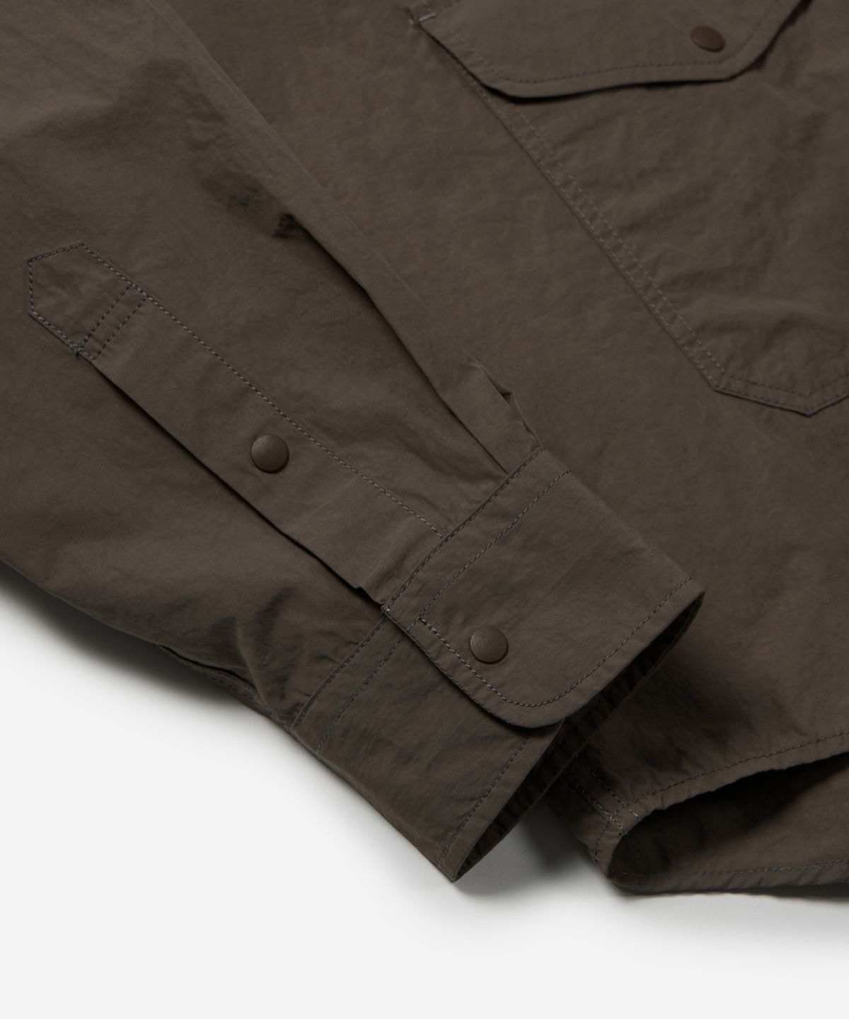 프리즘웍스(FRIZMWORKS) NYLON UTILITY POCKET SHIRT JACKET _ BROWN