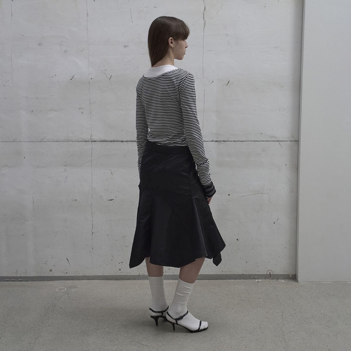 엘씨디씨티엠(LCDC™) LAYERED HENLEY NECK JERSEY TOP (BLACK)