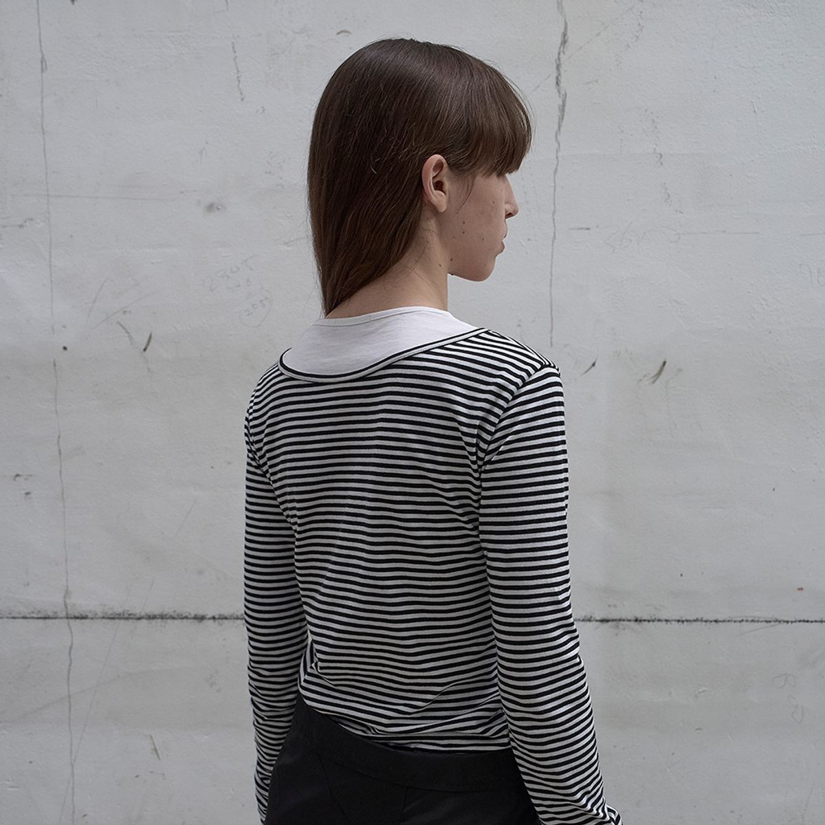 엘씨디씨티엠(LCDC™) LAYERED HENLEY NECK JERSEY TOP (BLACK)