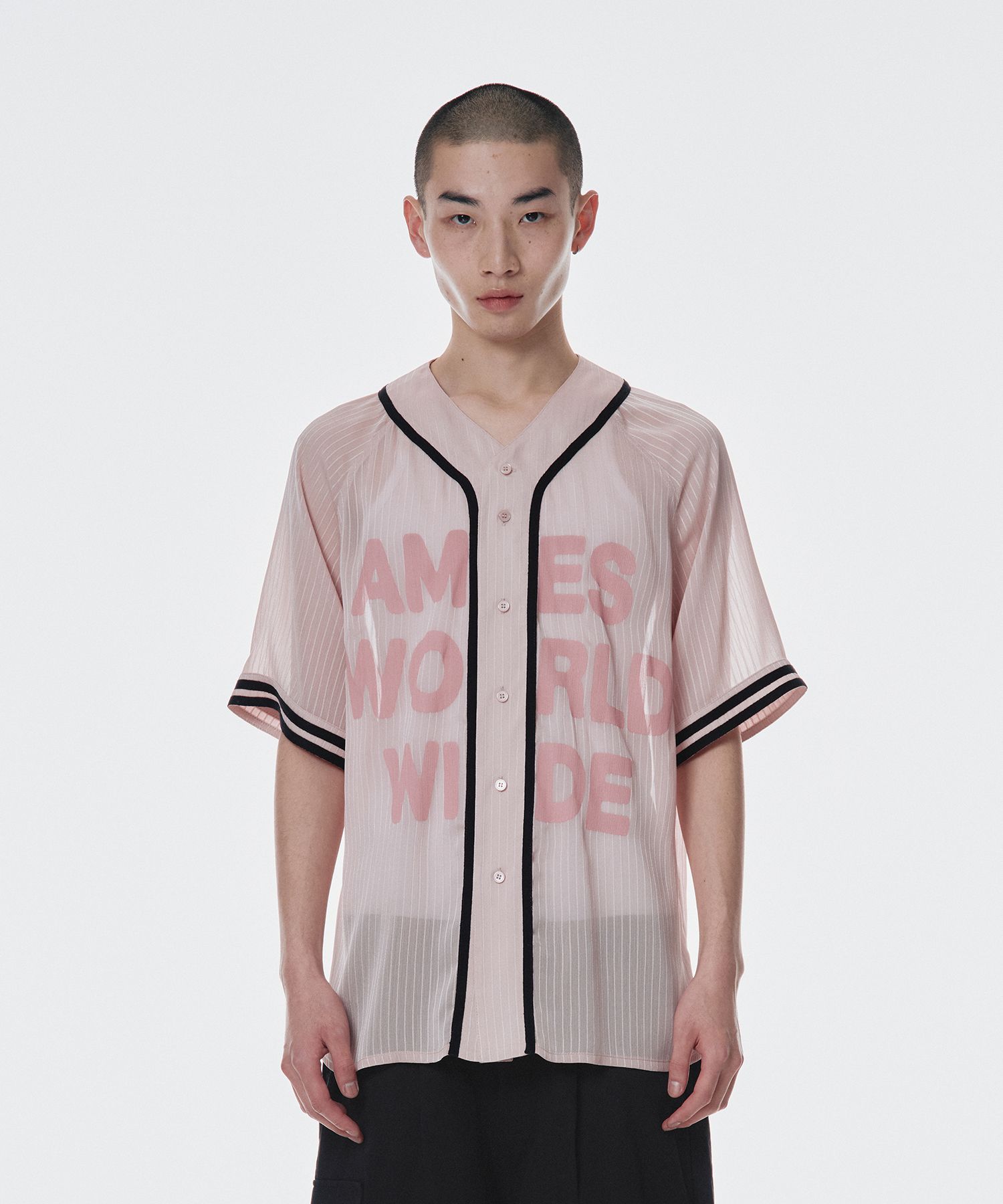 [Ames]UNISEX●MESH BASEBALL JACKET MUSINSA | AMES-WORLDWIDE MESH BASEBALL JACKET PINK