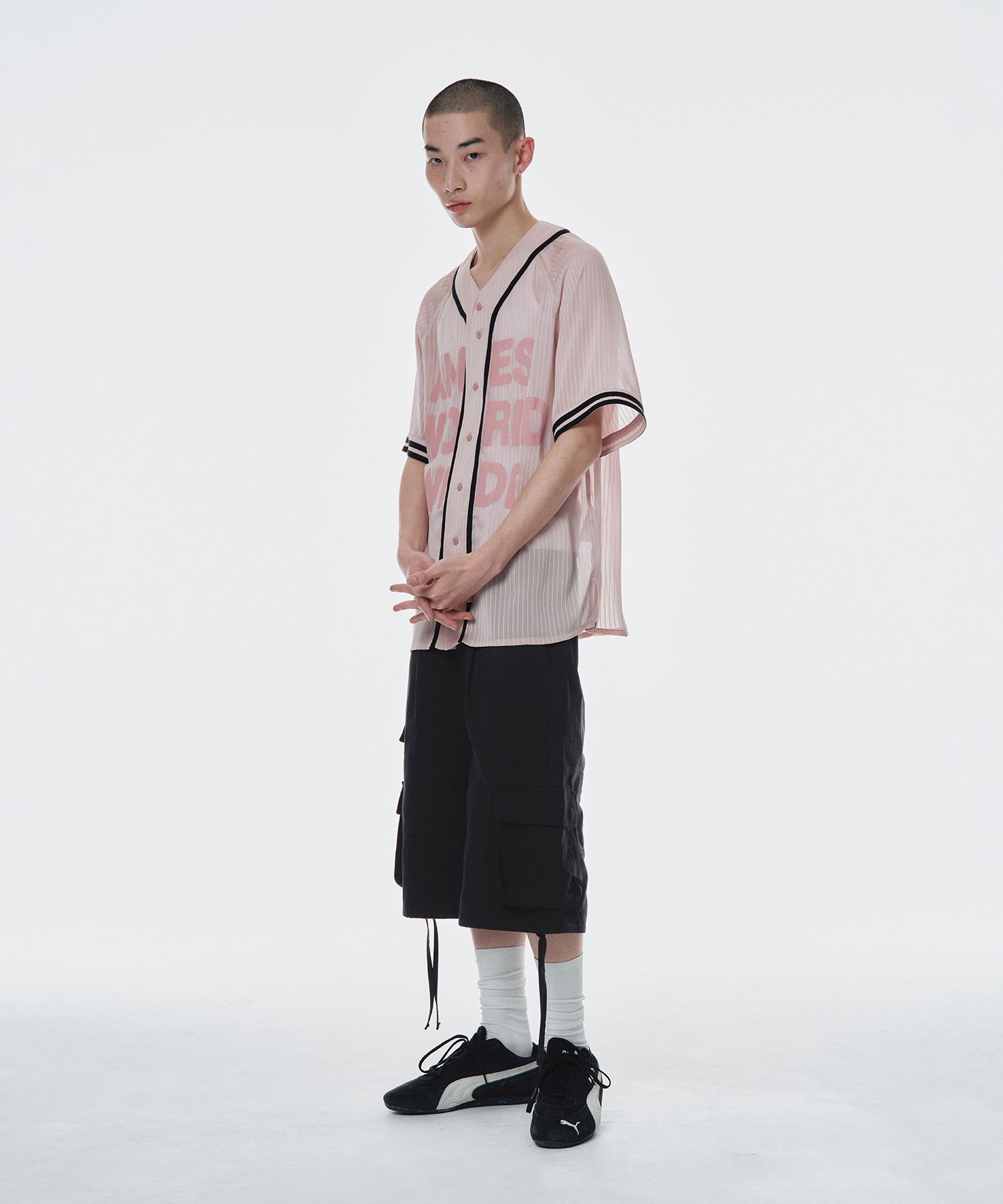 [Ames]UNISEX●MESH BASEBALL JACKET MUSINSA | AMES-WORLDWIDE MESH BASEBALL JACKET PINK