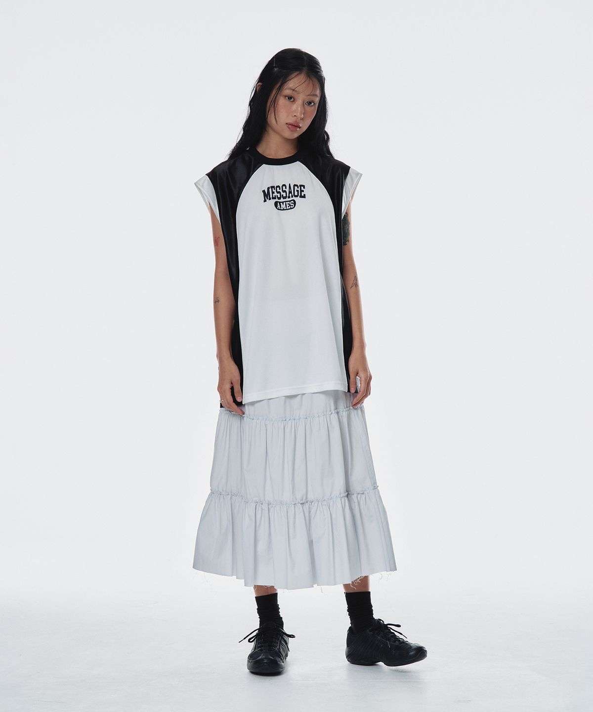 아메스 월드와이드(AMES-WORLDWIDE) SPORTY SLEEVELESS JERSEY BLACK