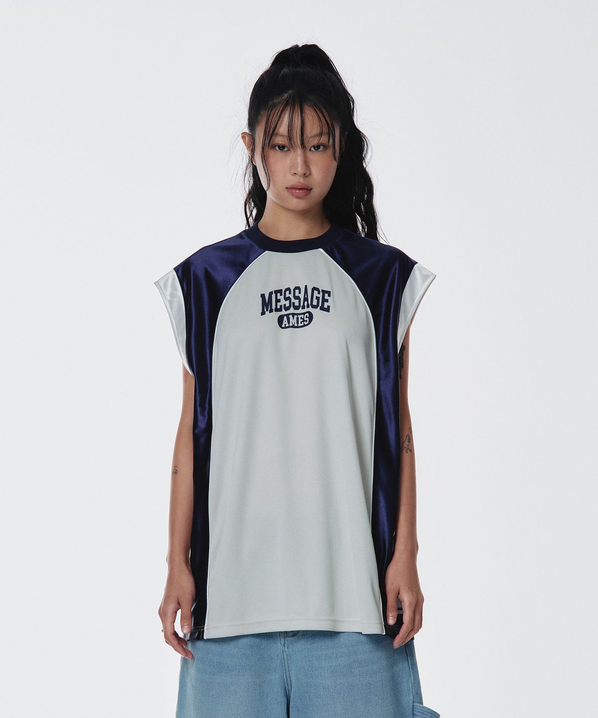 아메스 월드와이드(AMES-WORLDWIDE) SPORTY SLEEVELESS JERSEY NAVY