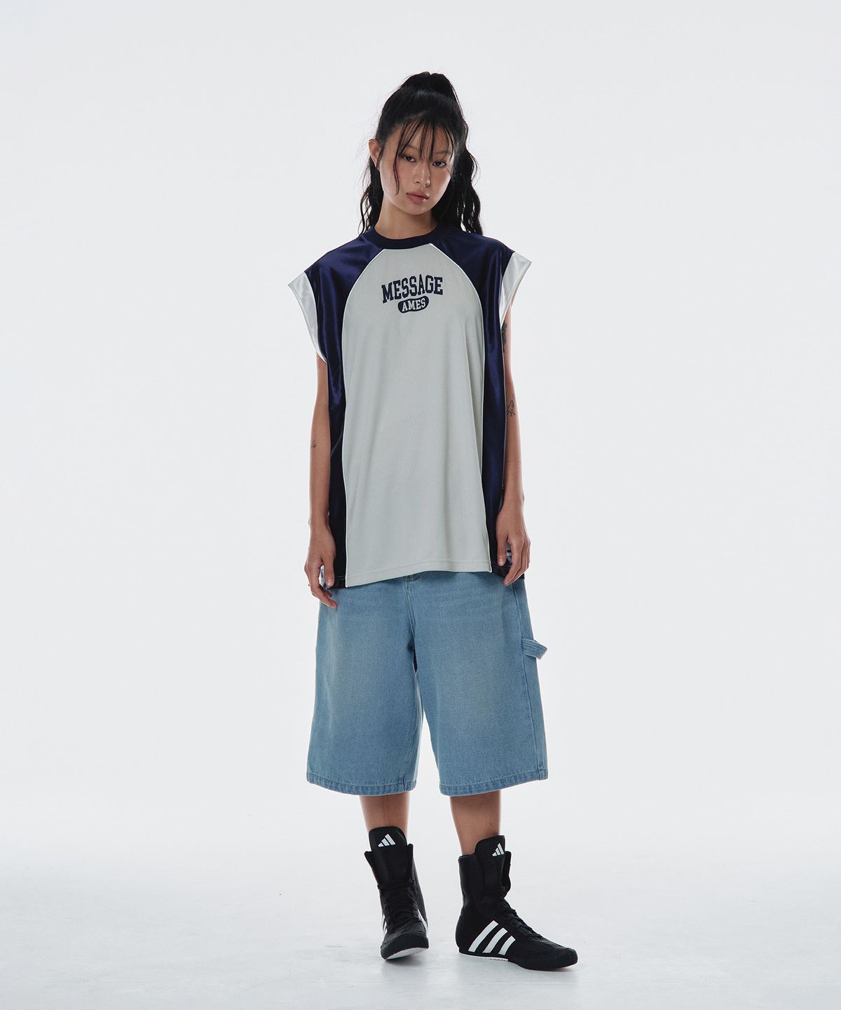 아메스 월드와이드(AMES-WORLDWIDE) SPORTY SLEEVELESS JERSEY NAVY