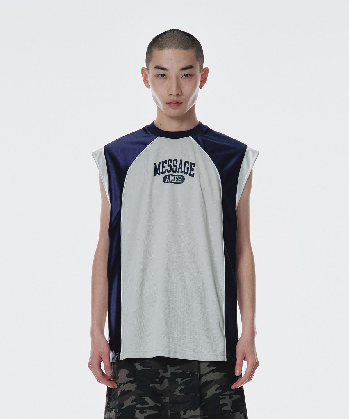 아메스 월드와이드(AMES-WORLDWIDE) SPORTY SLEEVELESS JERSEY NAVY
