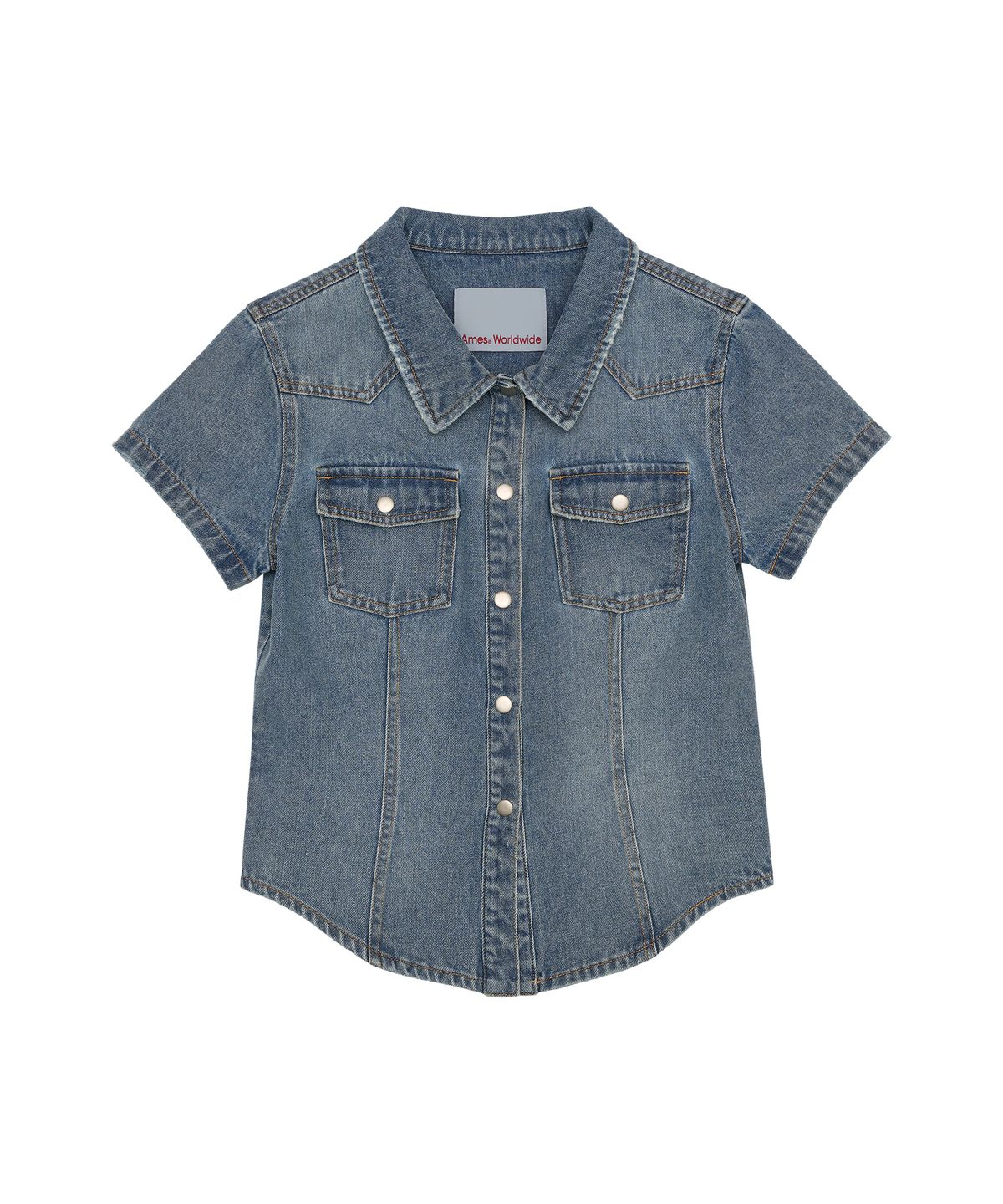 아메스 월드와이드(AMES-WORLDWIDE) DENIM SHORTSLEEVE SHIRTS BLUE