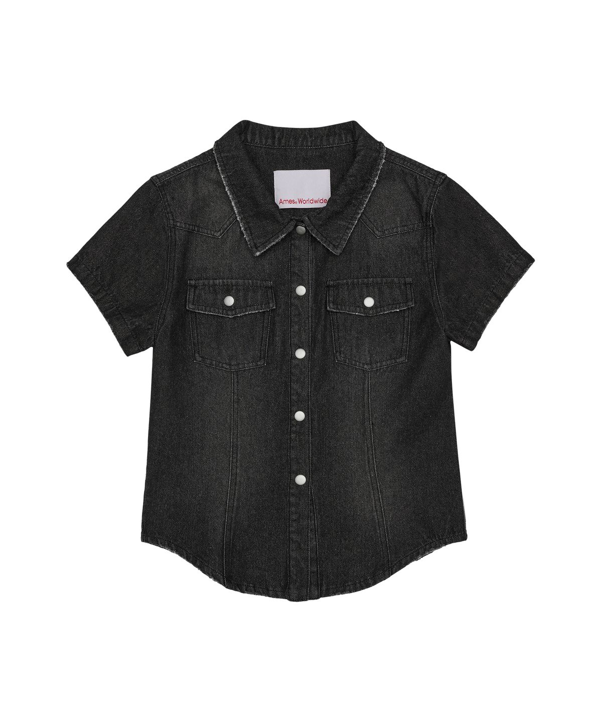 아메스 월드와이드(AMES-WORLDWIDE) DENIM SHORTSLEEVE SHIRTS BLACK