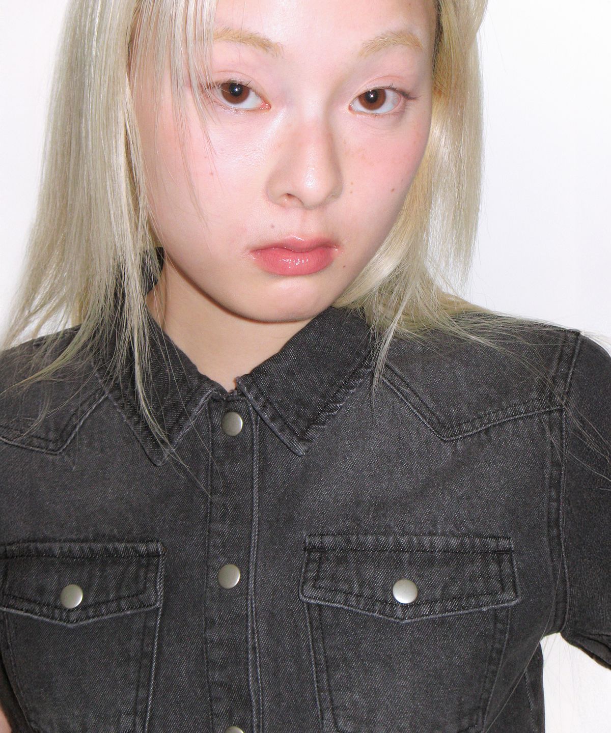 아메스 월드와이드(AMES-WORLDWIDE) DENIM SHORTSLEEVE SHIRTS BLACK