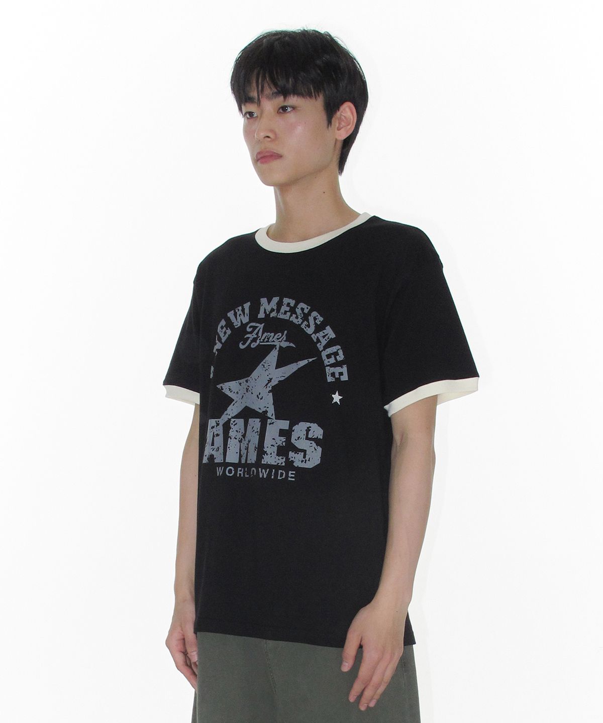 아메스 월드와이드(AMES-WORLDWIDE) VINTAGE STAR TEE BLACK