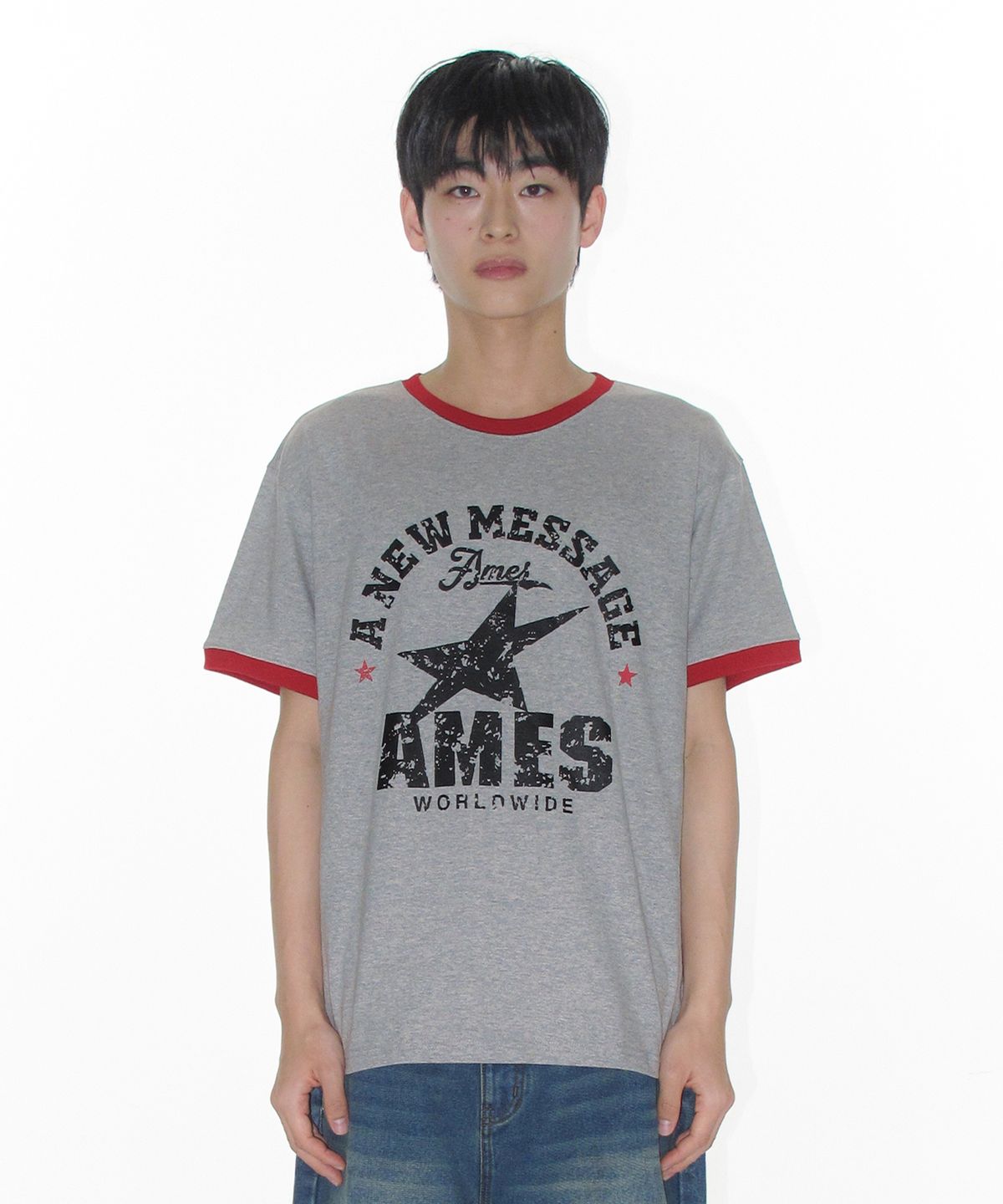 아메스 월드와이드(AMES-WORLDWIDE) VINTAGE STAR TEE GREY