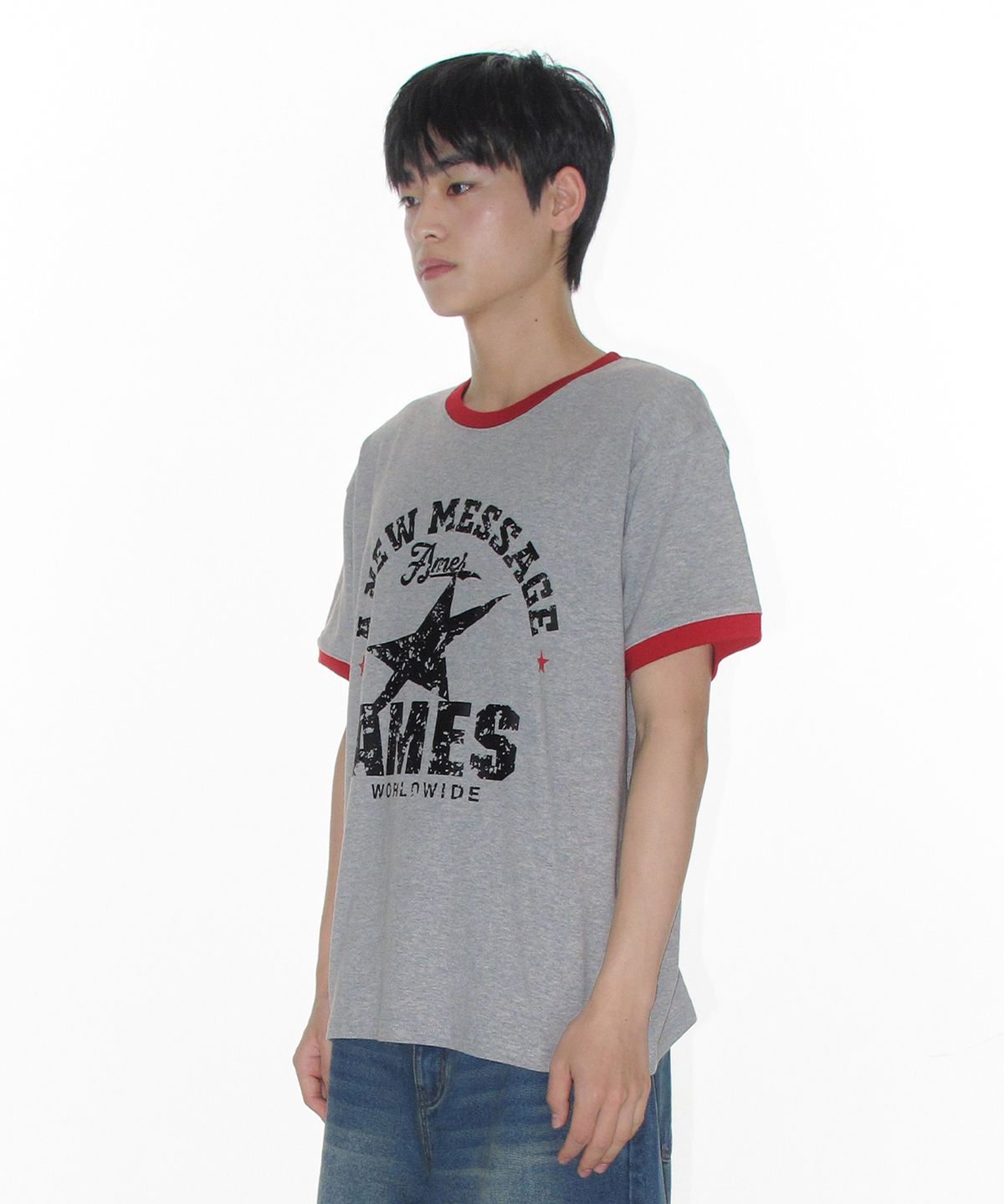 아메스 월드와이드(AMES-WORLDWIDE) VINTAGE STAR TEE GREY