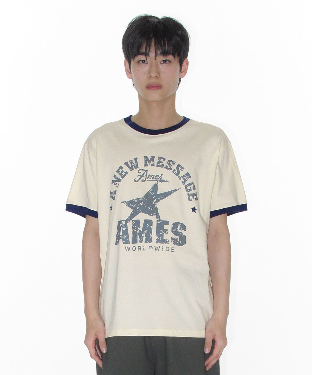 아메스 월드와이드(AMES-WORLDWIDE) VINTAGE STAR TEE CREAM