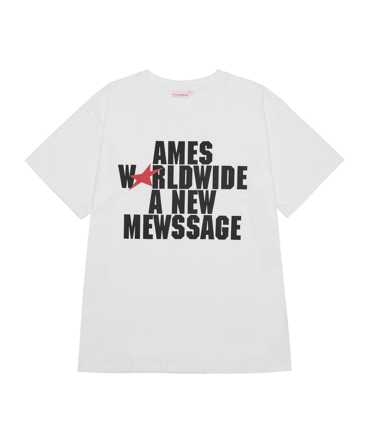아메스 월드와이드(AMES-WORLDWIDE) BOLD TYPO TEE WHITE