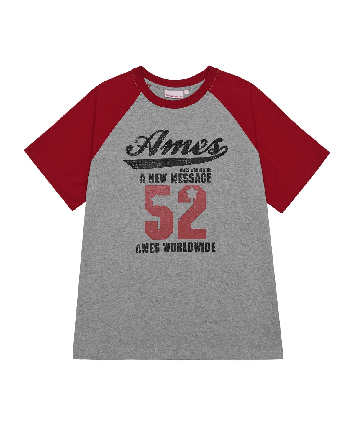 아메스 월드와이드(AMES-WORLDWIDE) 52 LOGO RAGLAN TEE RED