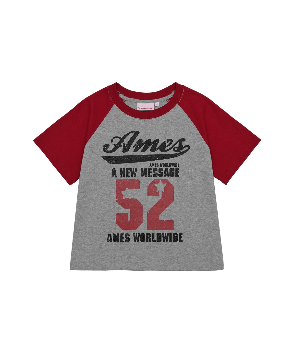 아메스 월드와이드(AMES-WORLDWIDE) 52 LOGO RAGLAN TEE RED