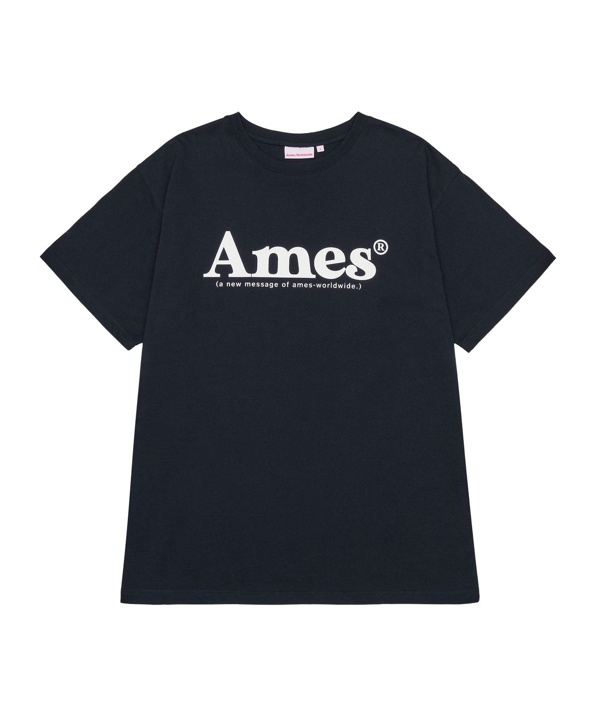 아메스 월드와이드(AMES-WORLDWIDE) BASIC LOGO TEE NAVY(WHITE)