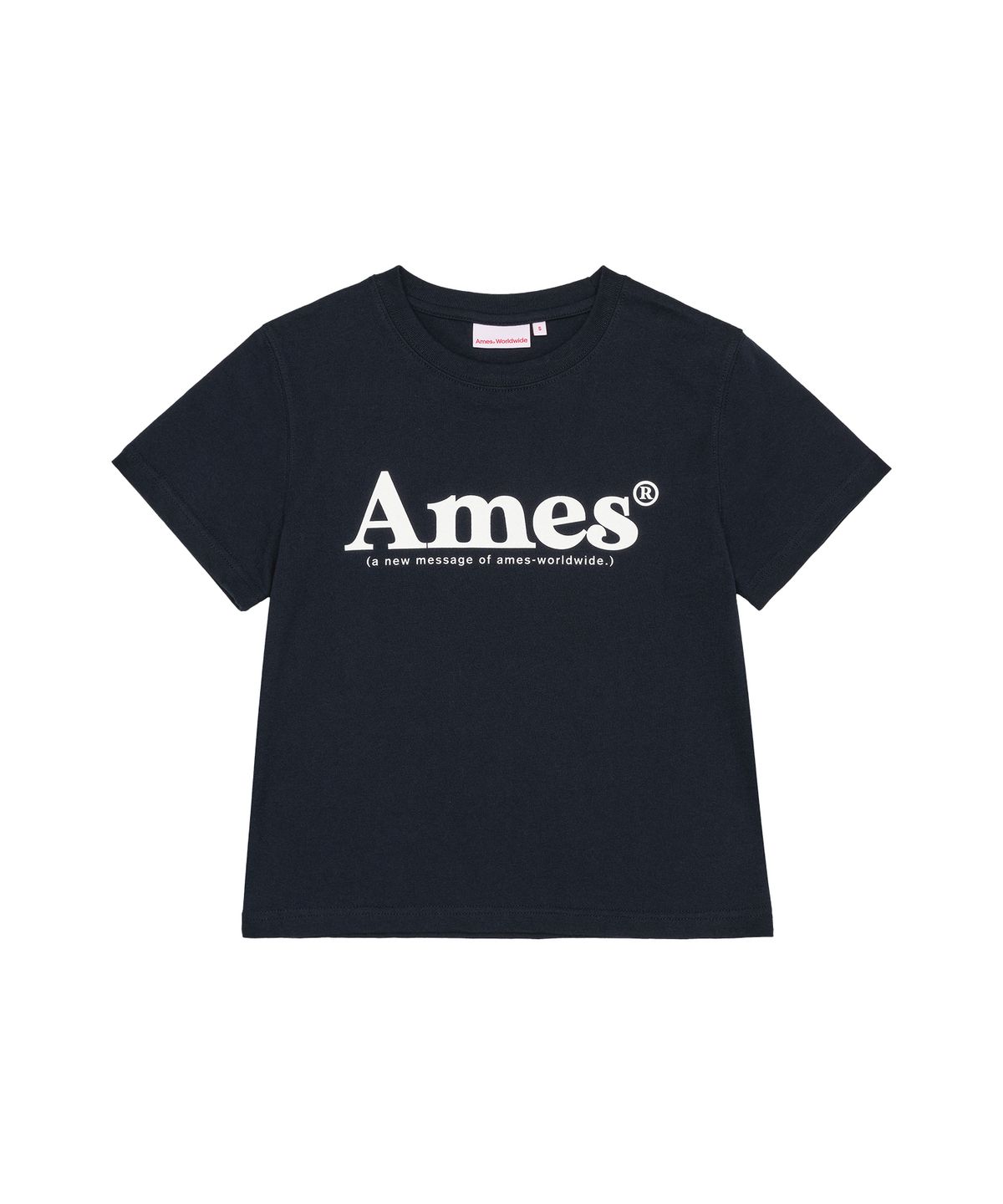아메스 월드와이드(AMES-WORLDWIDE) BASIC LOGO TEE NAVY(WHITE)