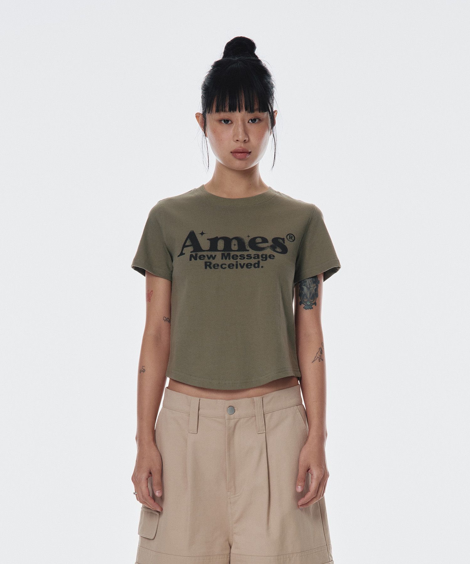 無料配送 ◆AMES-WORLDWIDE◆ ROUND HEM CROP TEE MUSINSA | AMES-WORLDWIDE ROUND HEM CROP TEE WHITE