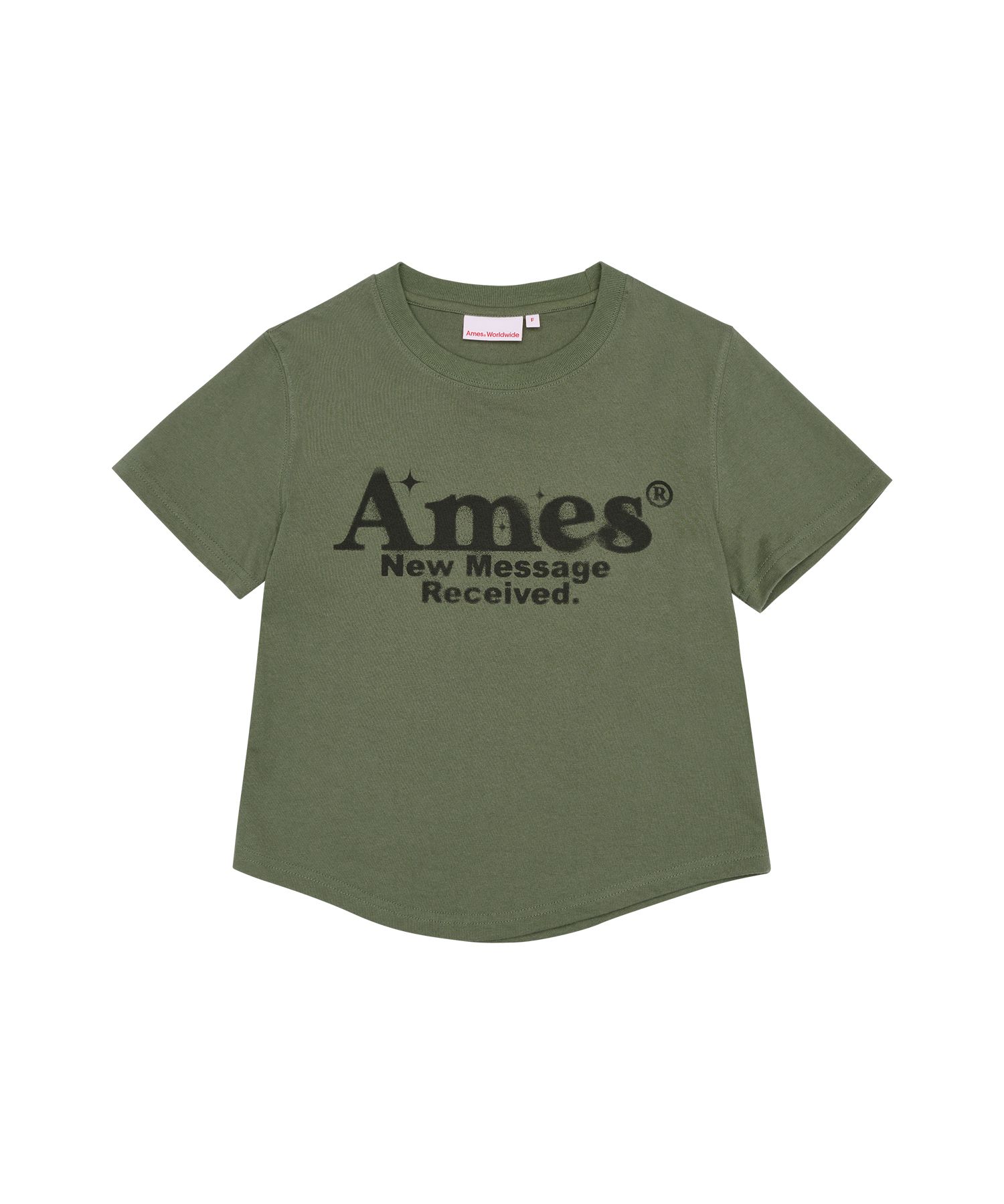 韓国商品 / AMES WORLDWIDE ROUND HEM CROP TEE MUSINSA公式 | AMES-WORLDWIDE ROUND HEM CROP TEE KHAKI