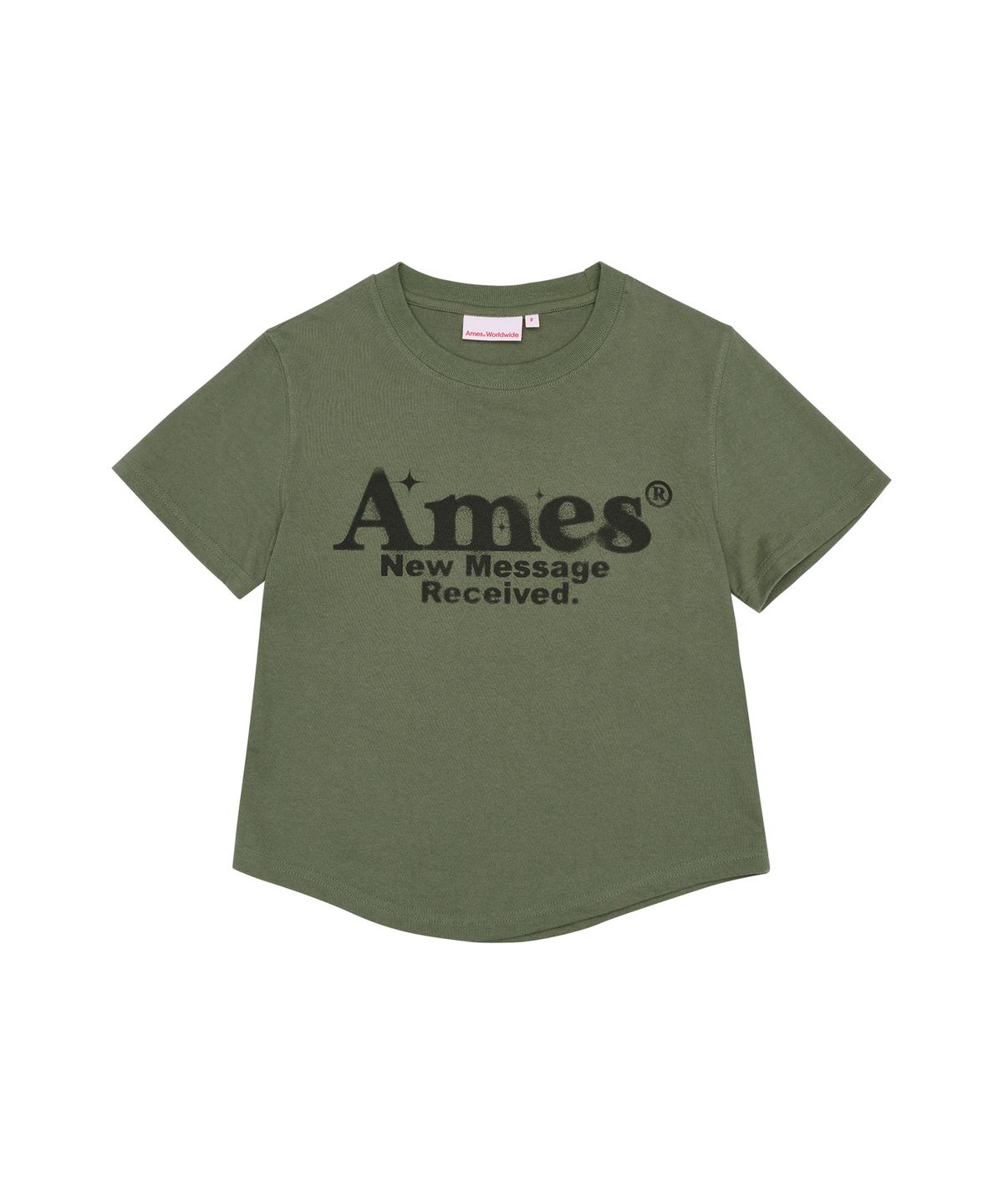 아메스 월드와이드(AMES-WORLDWIDE) ROUND HEM CROP TEE KHAKI