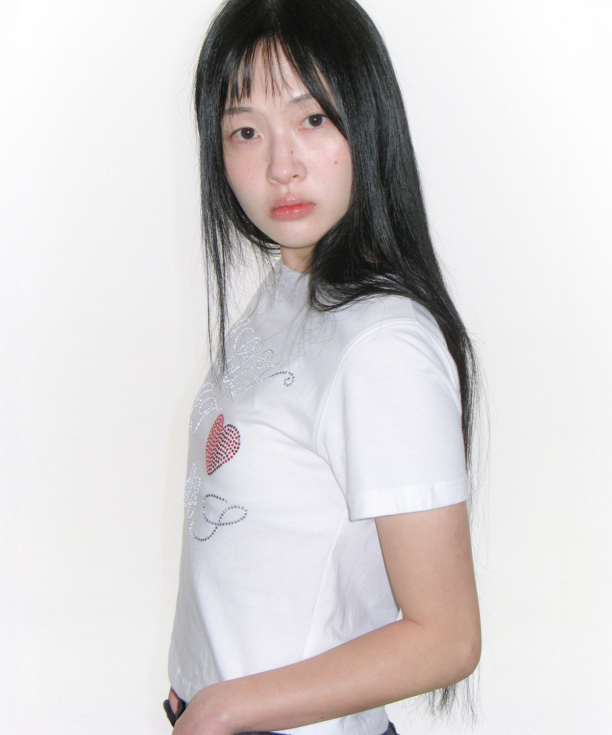 아메스 월드와이드(AMES-WORLDWIDE) AMES HOTFIX CROP TEE WHITE