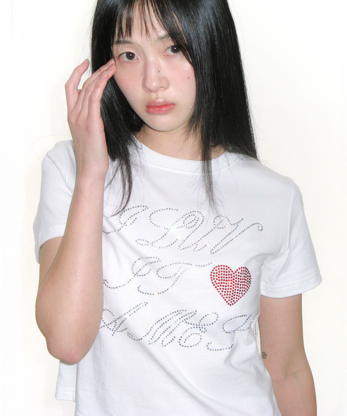 아메스 월드와이드(AMES-WORLDWIDE) AMES HOTFIX CROP TEE WHITE