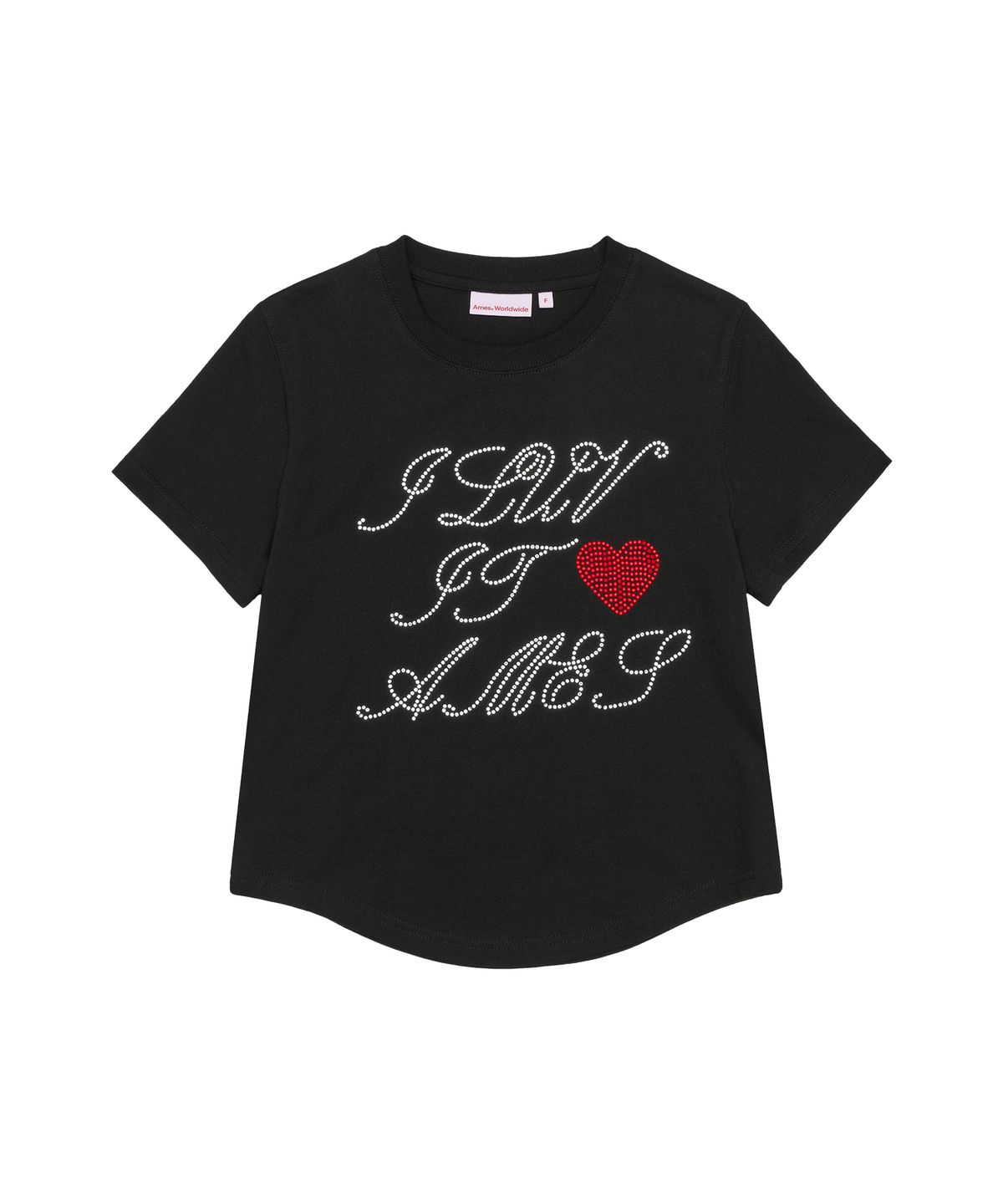 아메스 월드와이드(AMES-WORLDWIDE) AMES HOTFIX CROP TEE BLACK