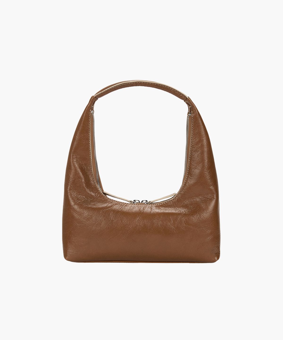 마지셔우드(MARGESHERWOOD) HOBO SHOULDER_brown crinkle