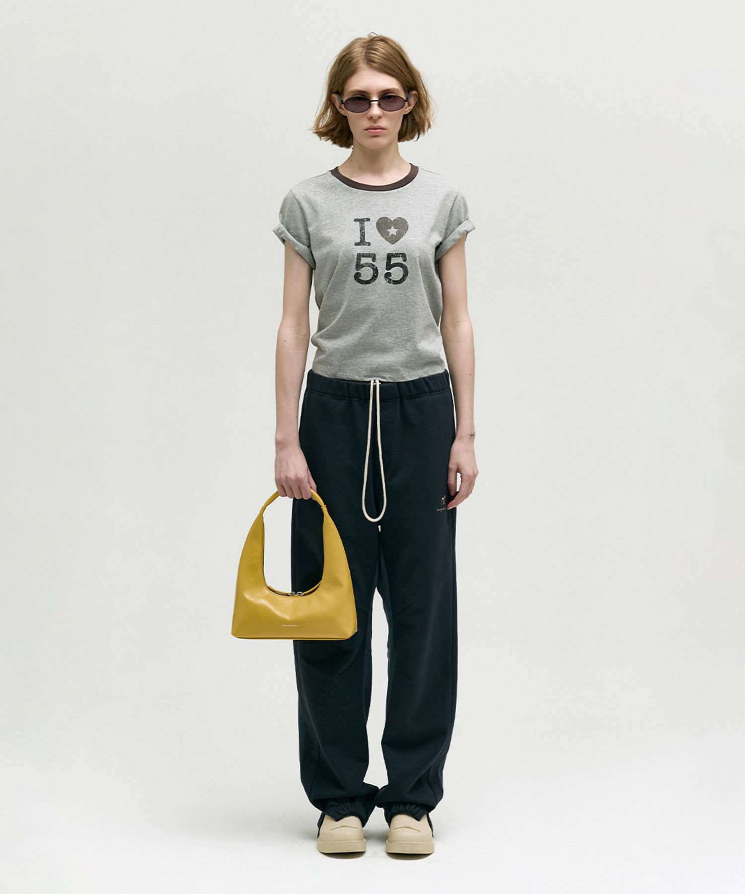 [Margesherwood ] / ☆ ZIPPER SMALL / corn yellow crinkle Small Zipper Bag