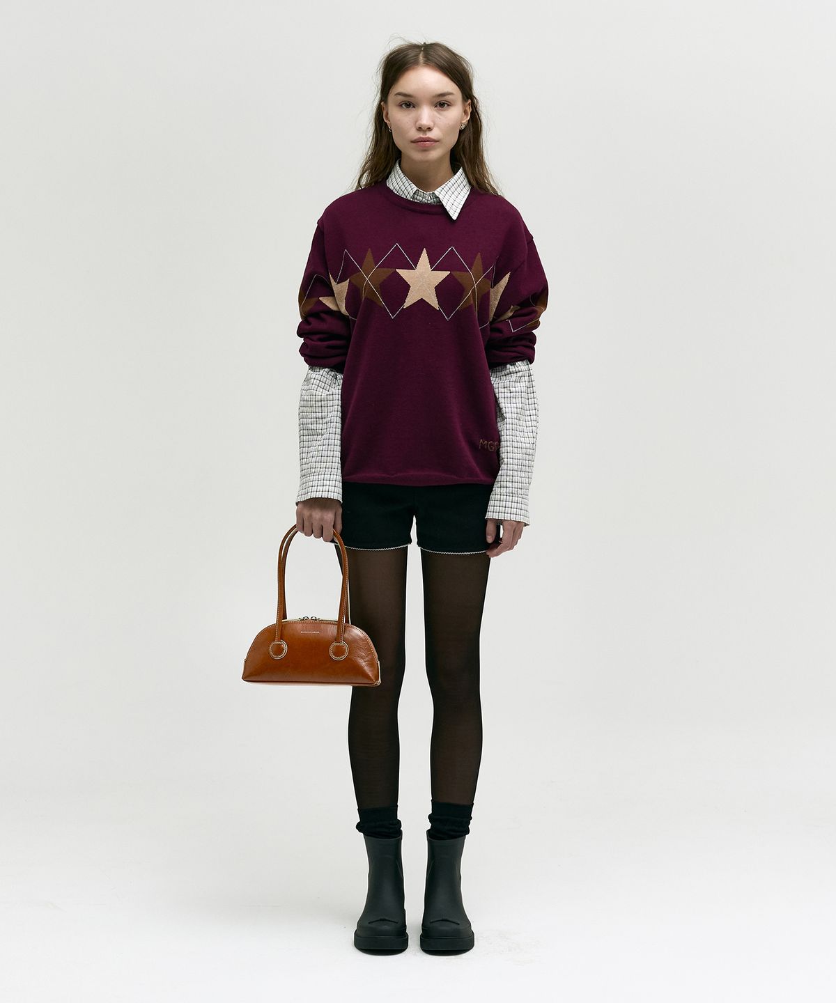 마지셔우드(MARGESHERWOOD) BESSETTE SHOULDER_brown crinkle